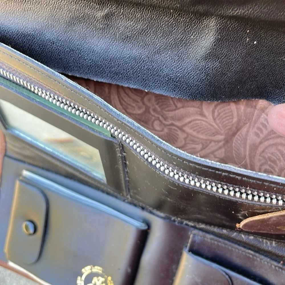Vintage‎ Bennine YEO Congura Kangaroo Leather Mexican Envelope Clutch Purse